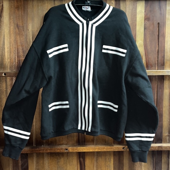 Vintage Jerzees Pin Stripe Zip Up Sweatshirt 🌵 - Picture 2 of 11